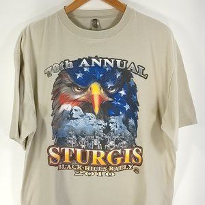Sturgis Black Hills Rally 2010 Motorcycle Graphic Men's T-Shirt  XL 70th Annual